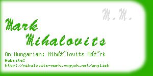 mark mihalovits business card